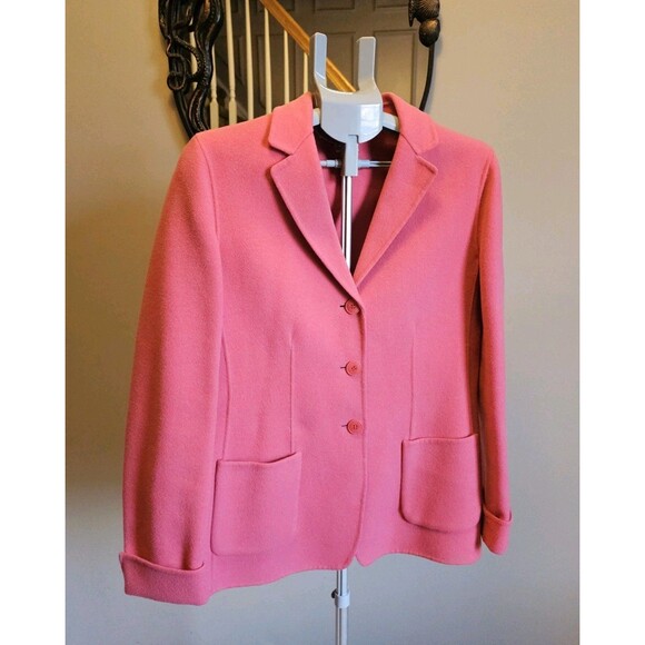 Jones New York Pink Wool Angora Blazer Jacket Womens Size 8 Vintage Y2K Career - Picture 1 of 7
